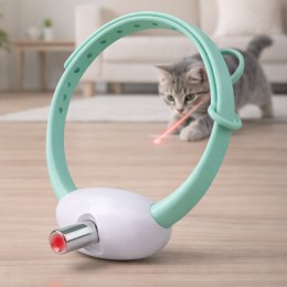 Іграшка для кішок лазерний смарт-нашийник із вбудованим лазером для тварин Smart laser T-883 Бірюзовий