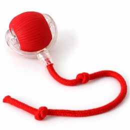 Смарт мяч для животных с аккумулятором и веревкой дразнилкой интерактивная игрушка,Красный(626/VEN-1433-С45/2)