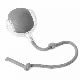 Смарт мяч для животных с аккумулятором и веревкой дразнилкой интерактивная игрушка,Серый(626/VEN-1433-С45/2)