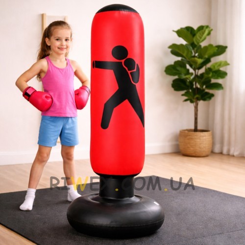 Дитяча боксерська груша 160×30 см надувна підлогова ПВХ з наповненням водою або піском (626/VEN-1429-С45/2)