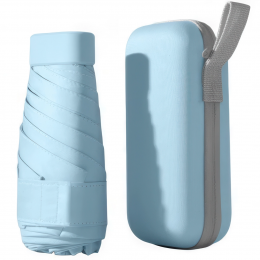 Кишенькова портативна міні-парасолька з чохлом Блакитний (205/3539)