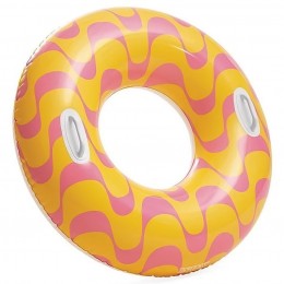 Круг надувний Intex 59256 91 см з ручками вініл 0.25 мм до 80 кг для басейну відпочинку, Помаранчевий (AT)