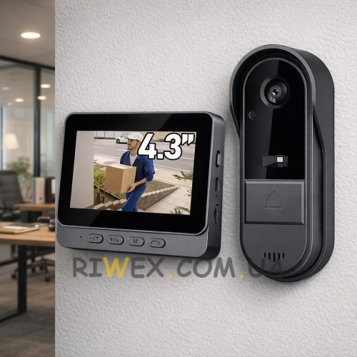 Бездротовий відеодомофон Wi-fi/Bluetooth з камерою і екраном Smart Home 4,3" (ARSH)
