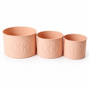 Форми для пасок силіконові ХВ набір 3 шт, термостійкі форми для великоднього кулича 10 /12/ 15 см, Пудровий