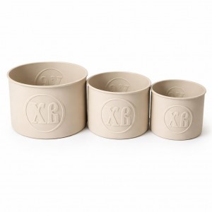 Форми для пасок силіконові ХВ набір 3 шт, термостійкі форми для великоднього кулича 10, 12, 15 см, Кремовий