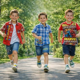 Детский костюм BBB для мальчика набор 3 комплекта (случайная модель) шорты и футболка/рубашка на 5 лет