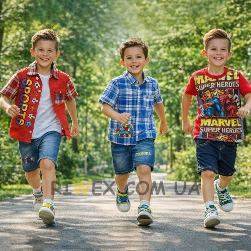 Детский костюм BBB для мальчика набор 3 комплекта (случайная модель) шорты и футболка/рубашка на 5 лет