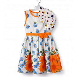 Детское платье BBB с панамой для девочки набор 3 единицы (случайный цвет) летний комплект, 110 р