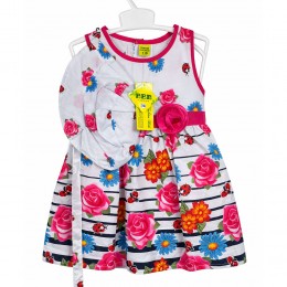 Детское платье BBB с панамой для девочки набор 3 единицы (случайный цвет) летний комплект, 116 р