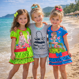 Детская легкая летняя туника для девочки BBB (набор из 3 единиц случайная модель и цвет) 110 размер (BOT)