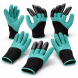 Набір садових рукавичок із пластиковими наконечниками Garden Gloves 3 шт Зелений