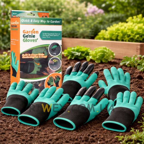Набір садових рукавичок із пластиковими наконечниками Garden Gloves 3 шт Зелений