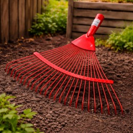 Граблі садові металеві віялові Woffmann 22 зуба регульовані 42 см без ручки для збирання саду (YAB)