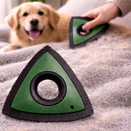 Пристрій-щітка для очищення від шерсті EL-2350 трикутний для текстилю меблів килимів одягу, Зелений (237)