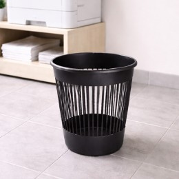 Офісна корзина для паперу Алеана 12 літрів пластиковий сміттєвий кошик для дому кабінету, Чорний (DRK)