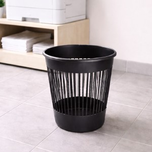 Офісна корзина для паперу Алеана 12 літрів пластиковий сміттєвий кошик для дому кабінету, Чорний (DRK)