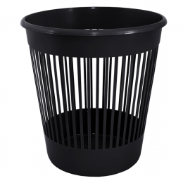 Офісна корзина для паперу Алеана 12 літрів пластиковий сміттєвий кошик для дому кабінету, Чорний (DRK)