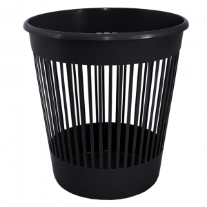 Офісна корзина для паперу Алеана 12 літрів пластиковий сміттєвий кошик для дому кабінету, Чорний (DRK)