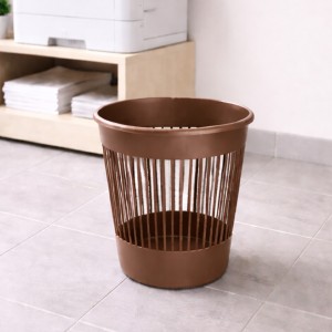 Офісна корзина для паперу Алеана 12 літрів пластиковий сміттєвий кошик для дому кабінету, Коричневий (DRK)