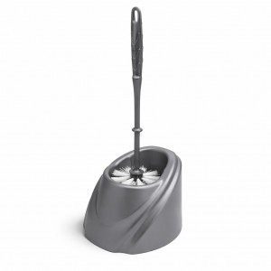 Компактний йоржик для унітазу Хвиля з підставкою, сучасний аксесуар для ванної, Сірий (DRK)