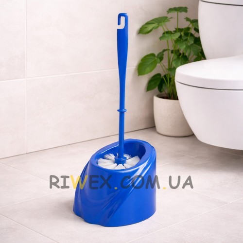 Компактний йоржик для унітазу Хвиля з підставкою, сучасний аксесуар для ванної, Синій (DRK)