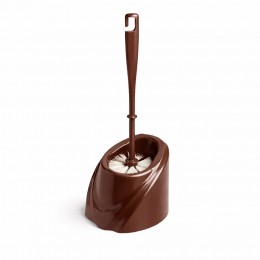 Компактний йоржик для унітазу Хвиля з підставкою, сучасний аксесуар для ванної, Коричневий (DRK)