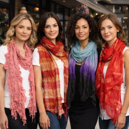 Жіночий набір із 3 легких і повітряних весняних/осінніх шарфів (модель обирається випадковим чином)