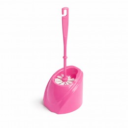 Компактний йоржик для унітазу Хвиля з підставкою, сучасний аксесуар для ванної, Рожевий (DRK)