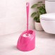 Компактний йоржик для унітазу Хвиля з підставкою, сучасний аксесуар для ванної, Рожевий (DRK)