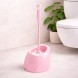 Компактний йоржик для унітазу Хвиля з підставкою, сучасний аксесуар для ванної, Світло-рожевий (DRK)