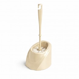 Компактний йоржик для унітазу Хвиля з підставкою, сучасний аксесуар для ванної, Бежевий (DRK)