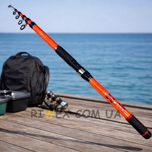 Спінінг Boya By Delta XXX 2,1 м тест 200 г телескопічне композитне вудилище для риболовлі, Помаранчевий