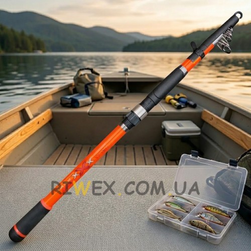 Спінінг Boya By Delta XXX 2,7 м тест 200 г телескопічне композитне вудилище для риболовлі, Помаранчевий