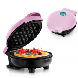 Электровафельница портативная Waffle Maker XL-287 розовая антипригарная поверхность 350 Вт компактная (X05/2422)