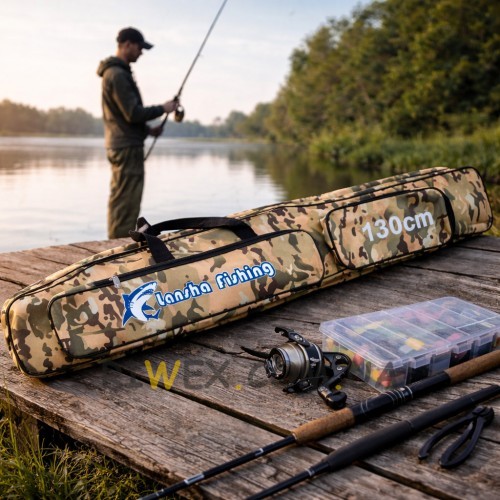 Чохол для спінінгів Lansha Fishing 130 см 2 кишені, сумка для риболовлі мультикам