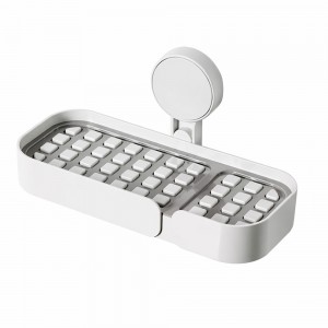 Настінна мильниця з дренажною решіткою самоклеюча без свердління 23 × 9.5 × 3.5 см, 134 (1142)