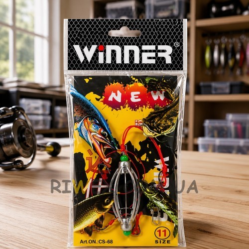 Готовая оснастка Winner CS-68 Size 11 на карася рыболовный монтаж с крючками для мирной рыбы