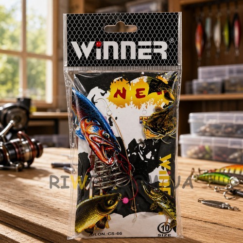 Готовая оснастка Winner CS-66 Size 10 на карася рыболовный монтаж с крючками для мирной рыбы