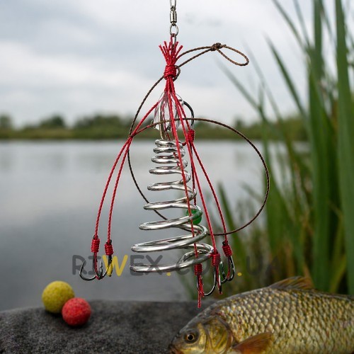 Оснащення рибальське на карася з пружиною A-8802 Size 9 комплект з гачками Jieshida