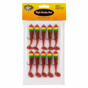 Набір риболовних приманок Воблери мандули з віброхвостом для спінінга 5 см 3 г EVA 10 шт Червоний (988)