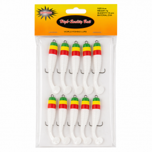 Набір риболовних приманок Воблери мандули з віброхвостом для спінінга 5 см 3 г EVA 10 шт Білий (988)