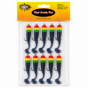 Набір риболовних приманок Воблери мандули з віброхвостом для спінінга 5 см 3 г EVA 10 шт Синій (988)