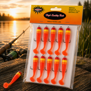 Набір риболовних приманок Воблери мандули з віброхвостом для спінінга 5 см 3 г EVA 10 шт Помаранчевий (988)