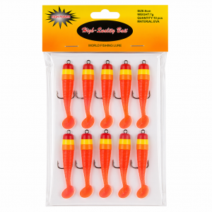 Набір риболовних приманок Воблери мандули з віброхвостом для спінінга 5 см 3 г EVA 10 шт Помаранчевий (988)