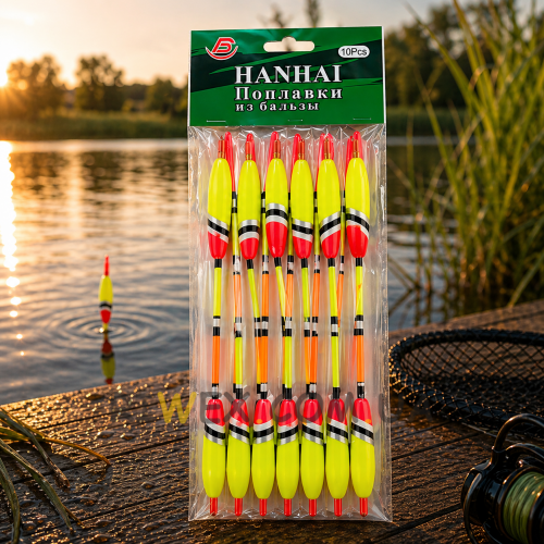 Набір рибацьких поплавків бальзовий Hanhai 3-7 набір 10 шт 6г (988)