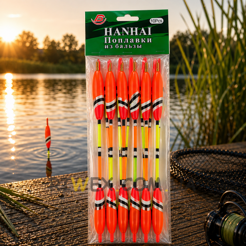 Набір рибацьких поплавків бальзовий Hanhai 3-7 набір 10 шт 7 г (988)