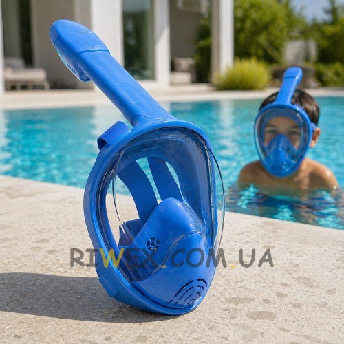 Панорамная детская маска для плавания POOL XS синяя для моря и бассейна, снорклинга (ARSH/KAR106)