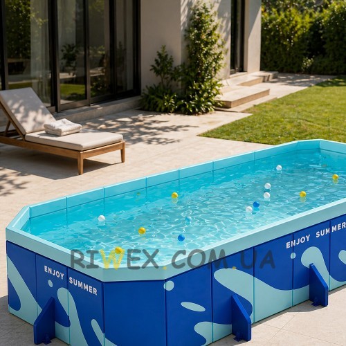 Сімейний складаний басейн Pool 318×183×50 см із жорсткими стінками, швидке розкладення, злив води(ARSH/KAR107)