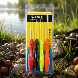 Набір для посадки бойлів короповий needle combo set, інструменти для волосяного монтажу, бойли/пеллети/pop-up GZ-019 (3 ​​голки + свердло) (988)