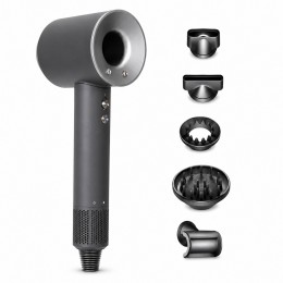 Фен-стайлер HAIR DRYER 5в1 с насадками и ионизацией 1600 Вт для укладки волос, Серый (X05/2870)